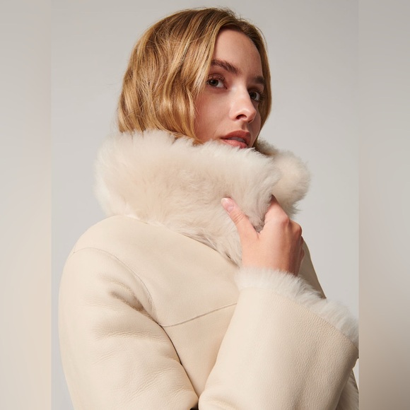 NWT Overland Kylie reversible sheepskin jacket ivory - Picture 5 of 16
